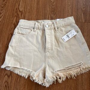 PacSun Cream Denim Skirt